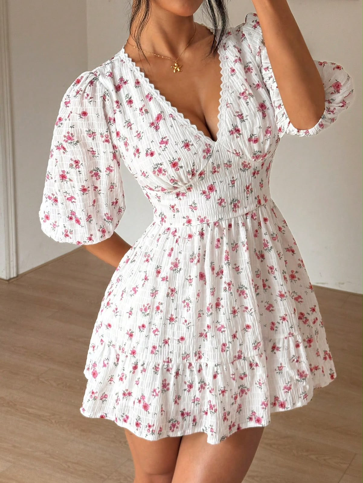 Floral Print V-Neck dress