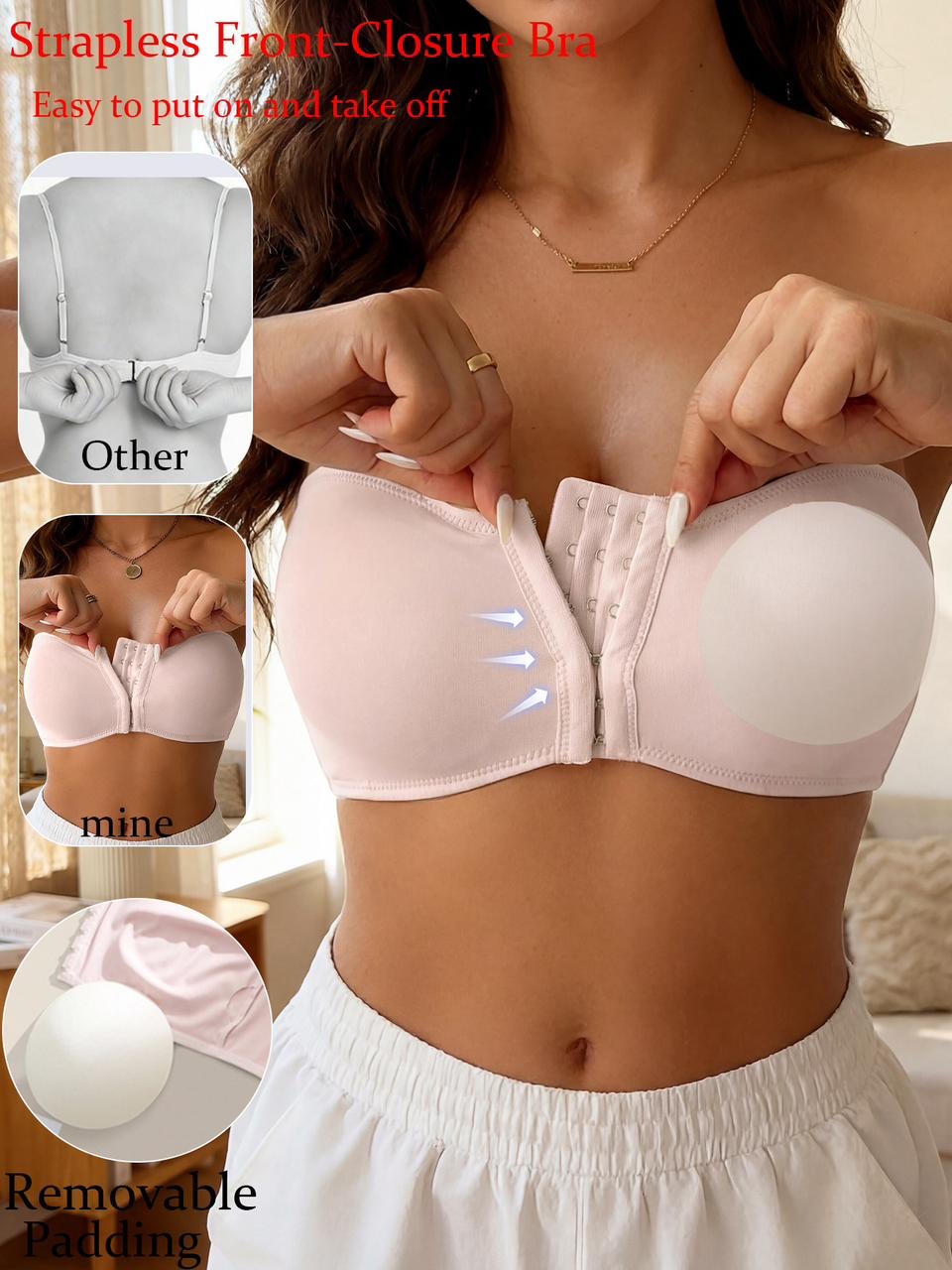 Front closure invisible bra