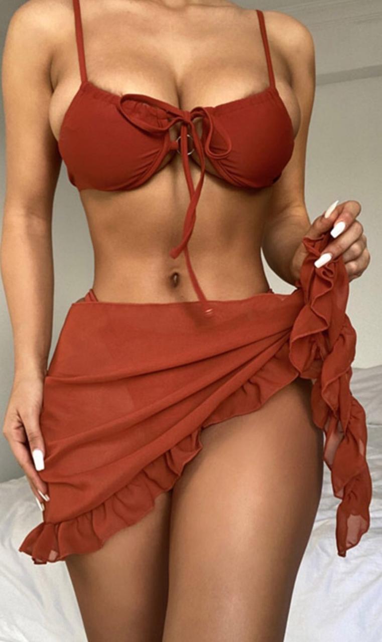 Solid color bikini