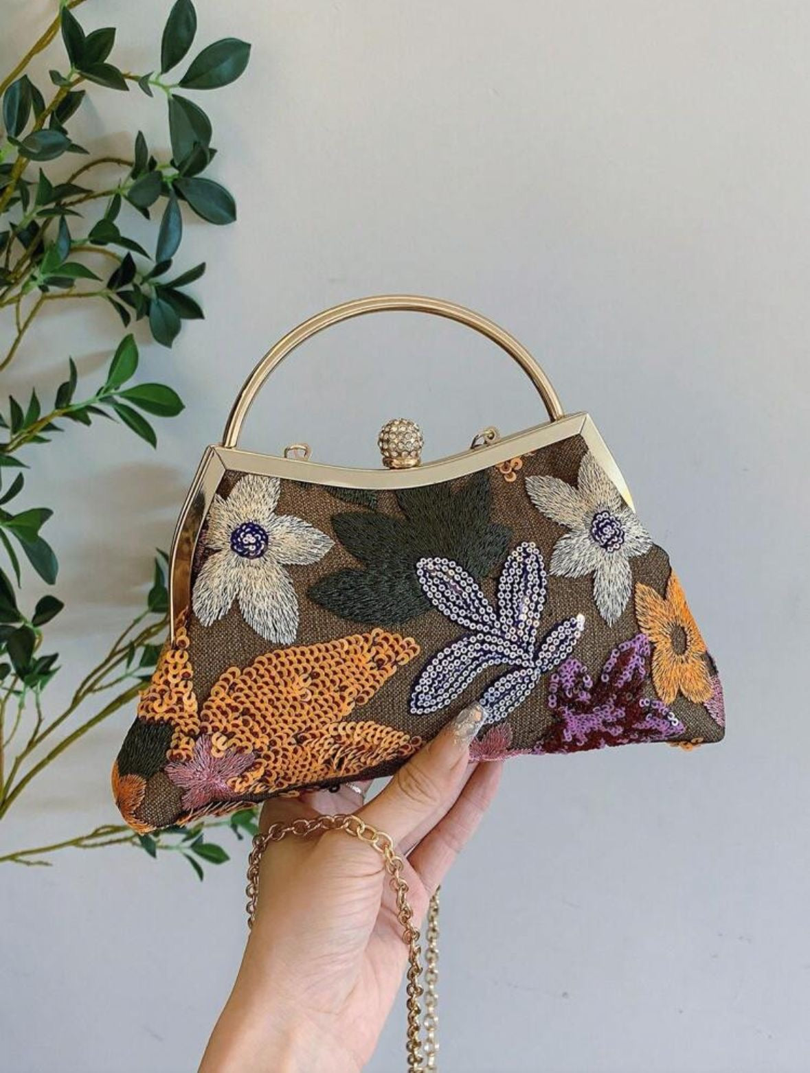 Patchwork clutch bag