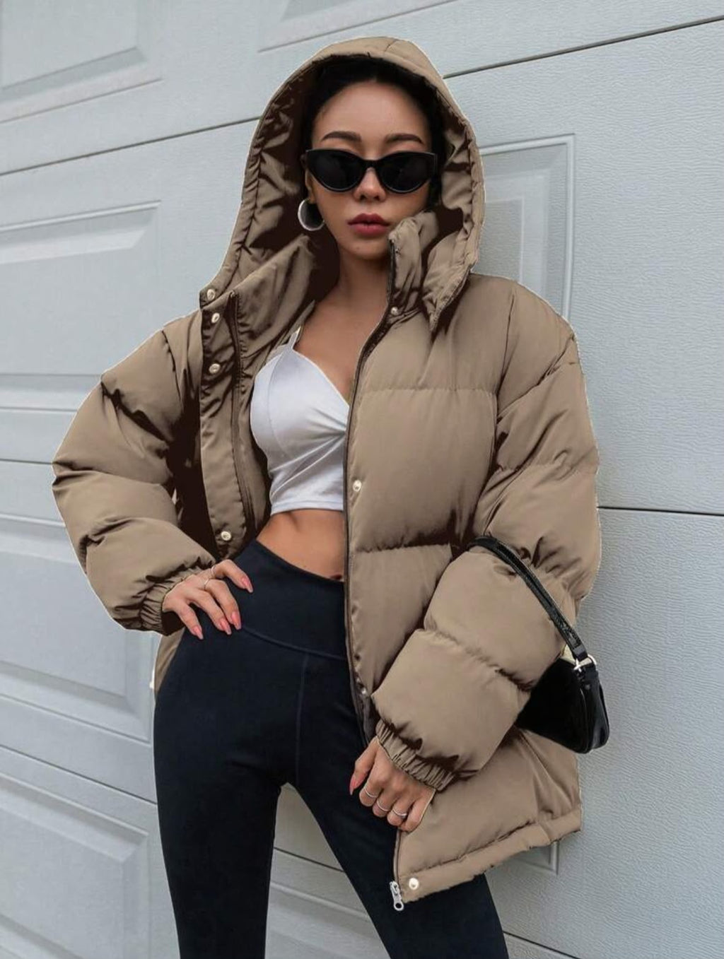 Hooded padded coat