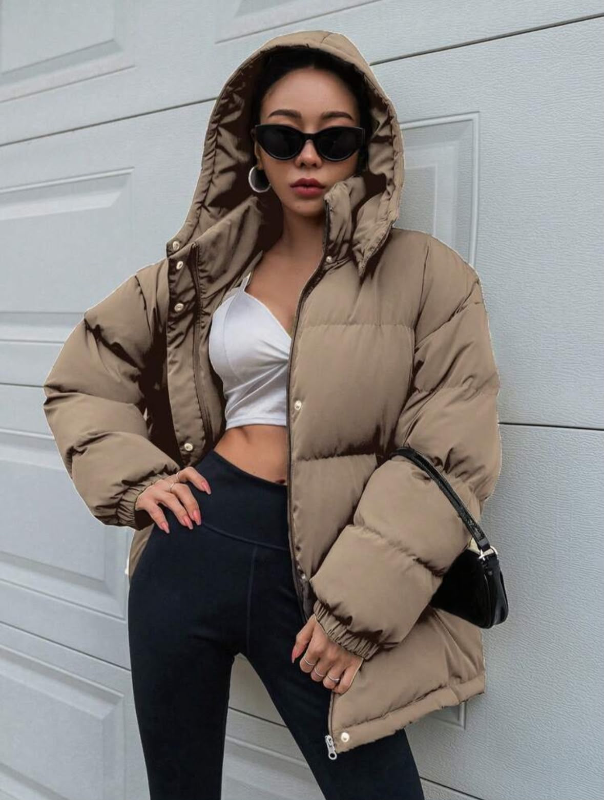 Hooded padded coat