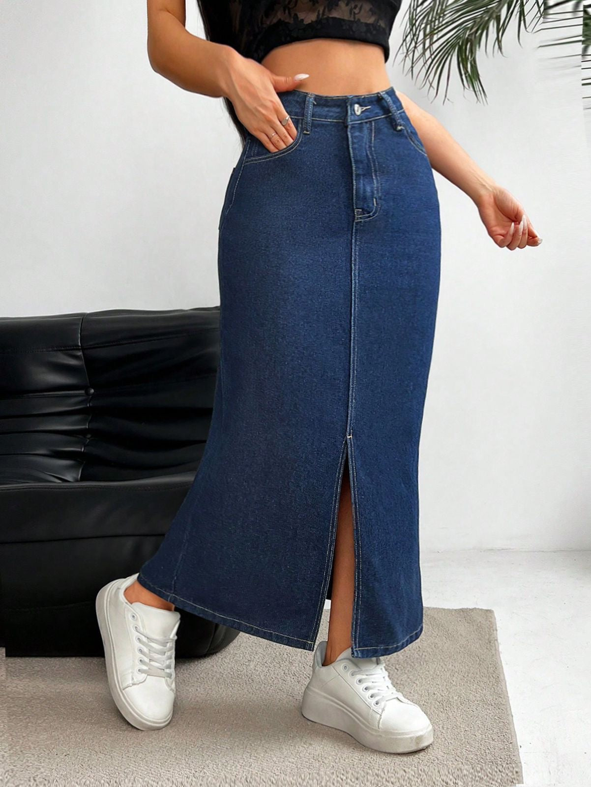Denim Long Skirt