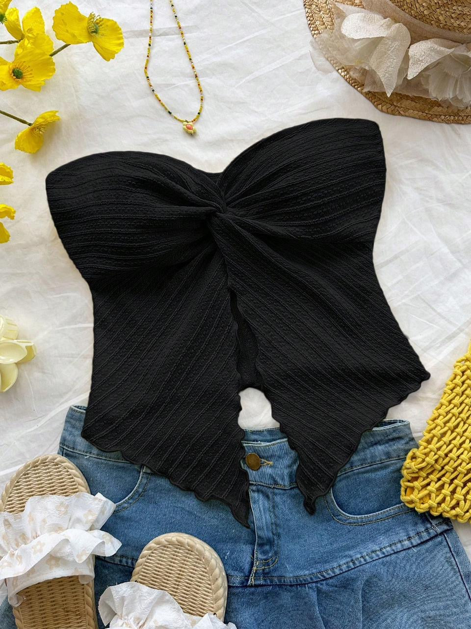 Knit twist cami top