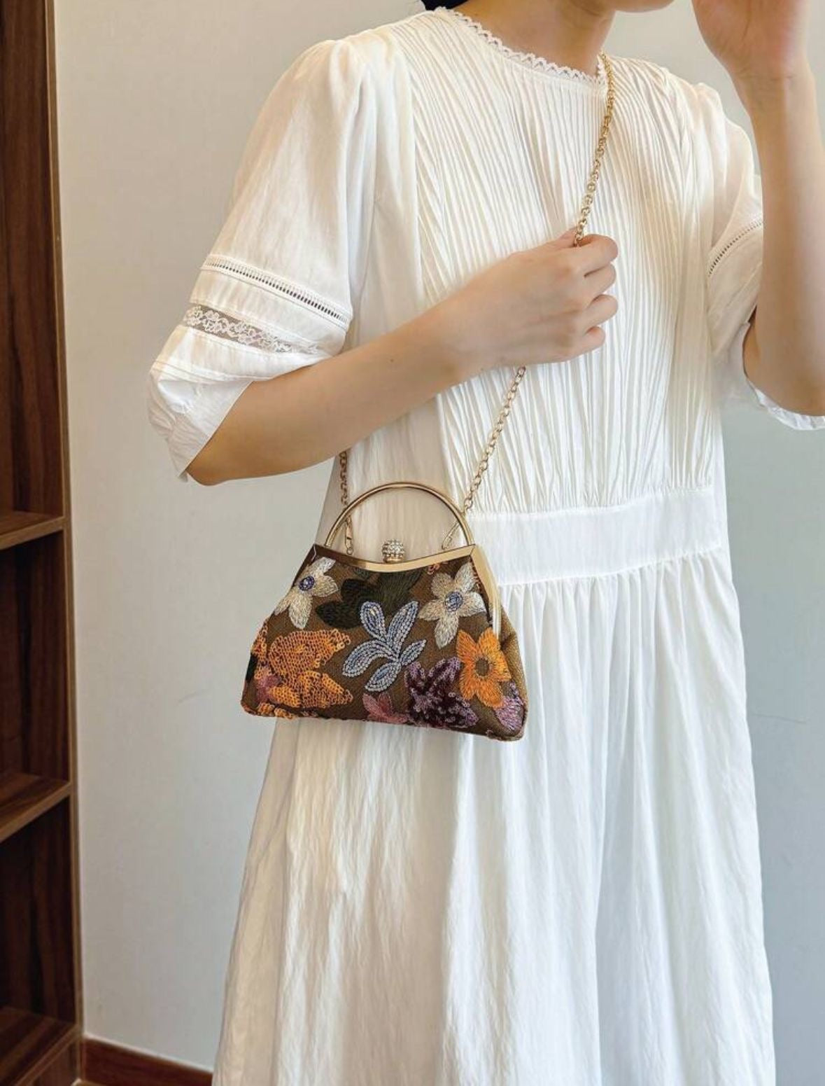 Patchwork clutch bag