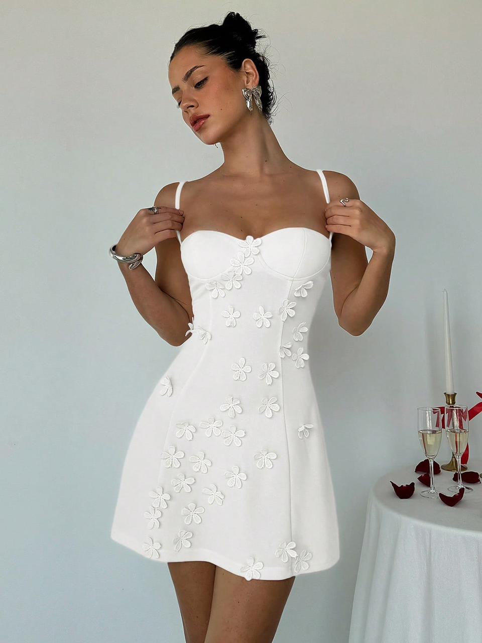 Front 3D floral dress