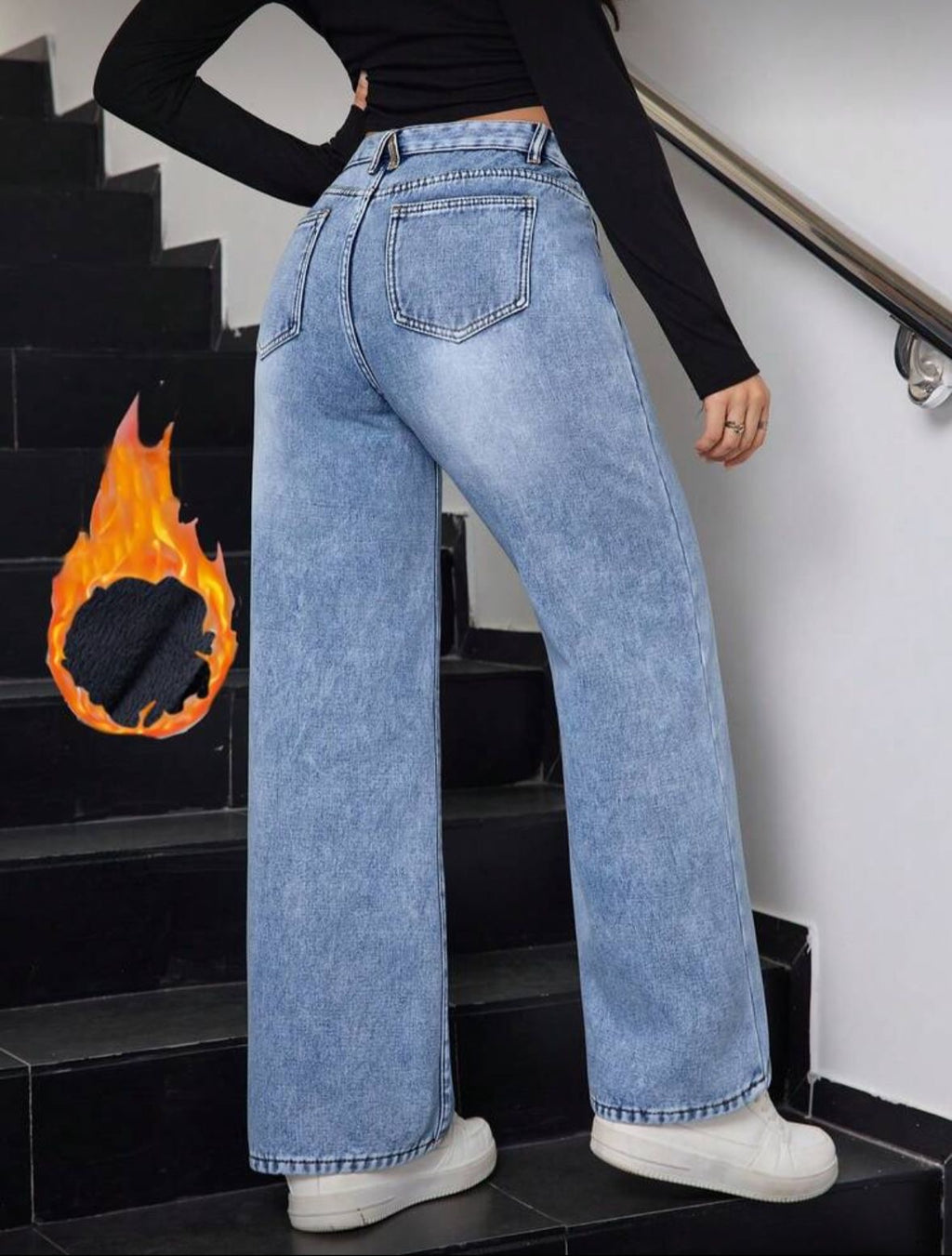 Warm fleece jeans