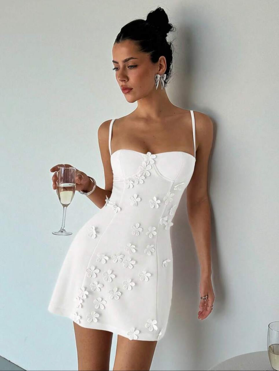 Front 3D floral dress