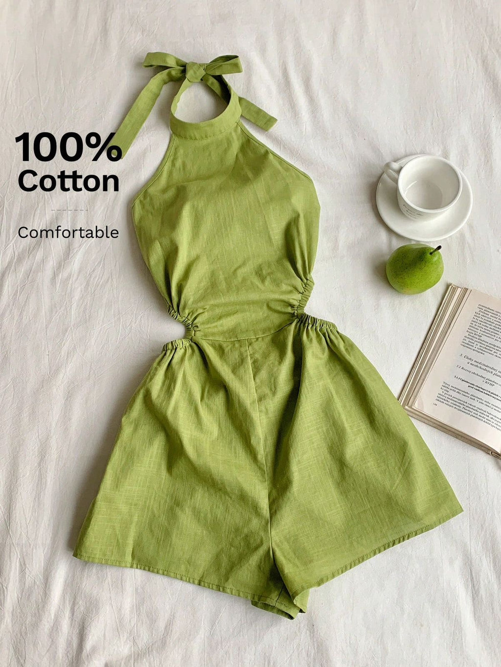 Cut-out waist romper