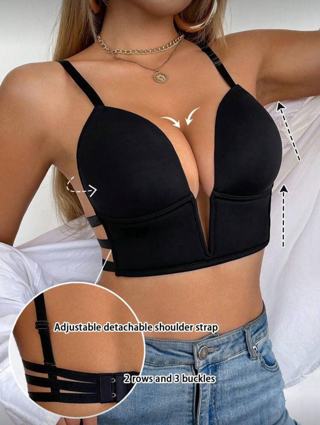 V-Neck Backless Bra