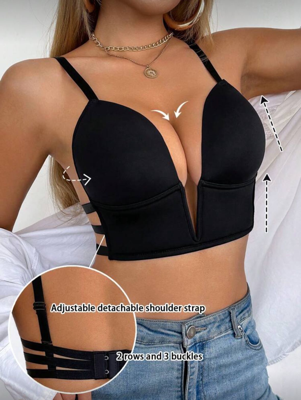 V-Neck Backless Bra