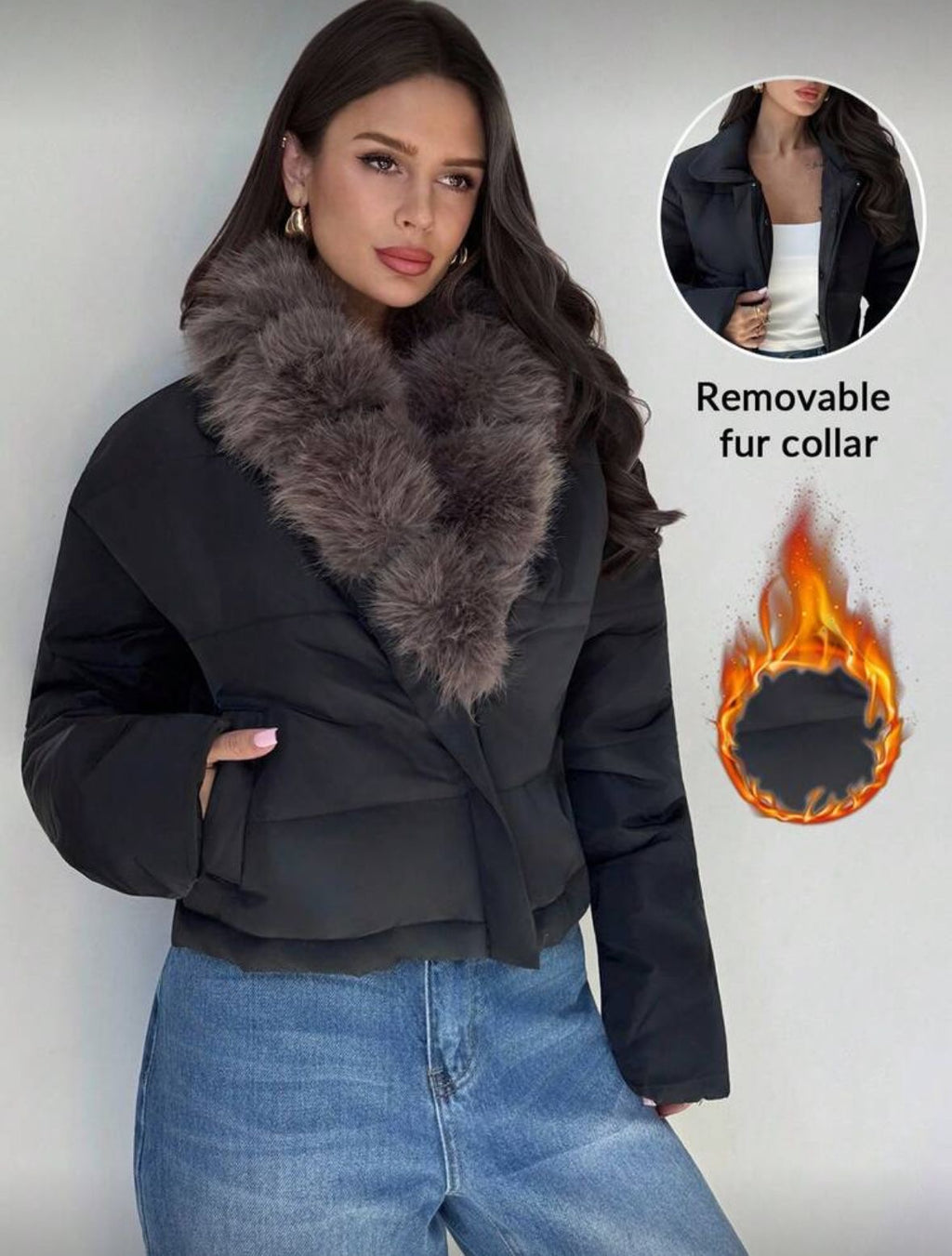 Patchwork faux fur jacket