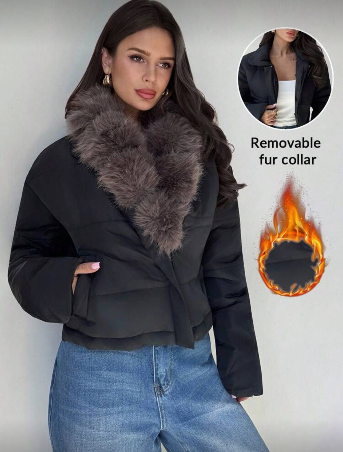 Patchwork faux fur jacket