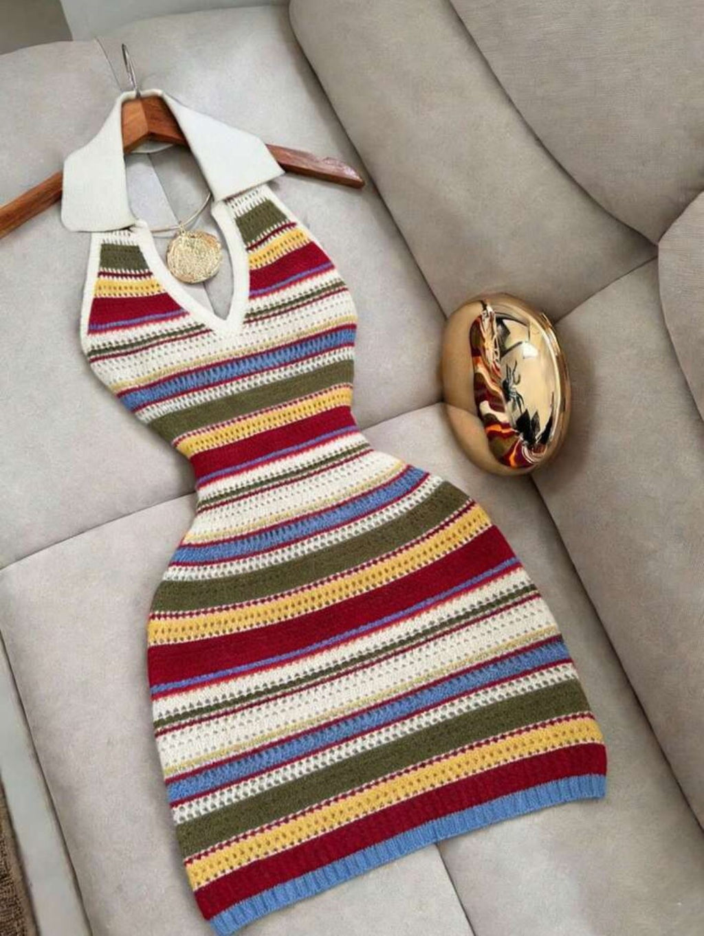 Colorful crochet dress