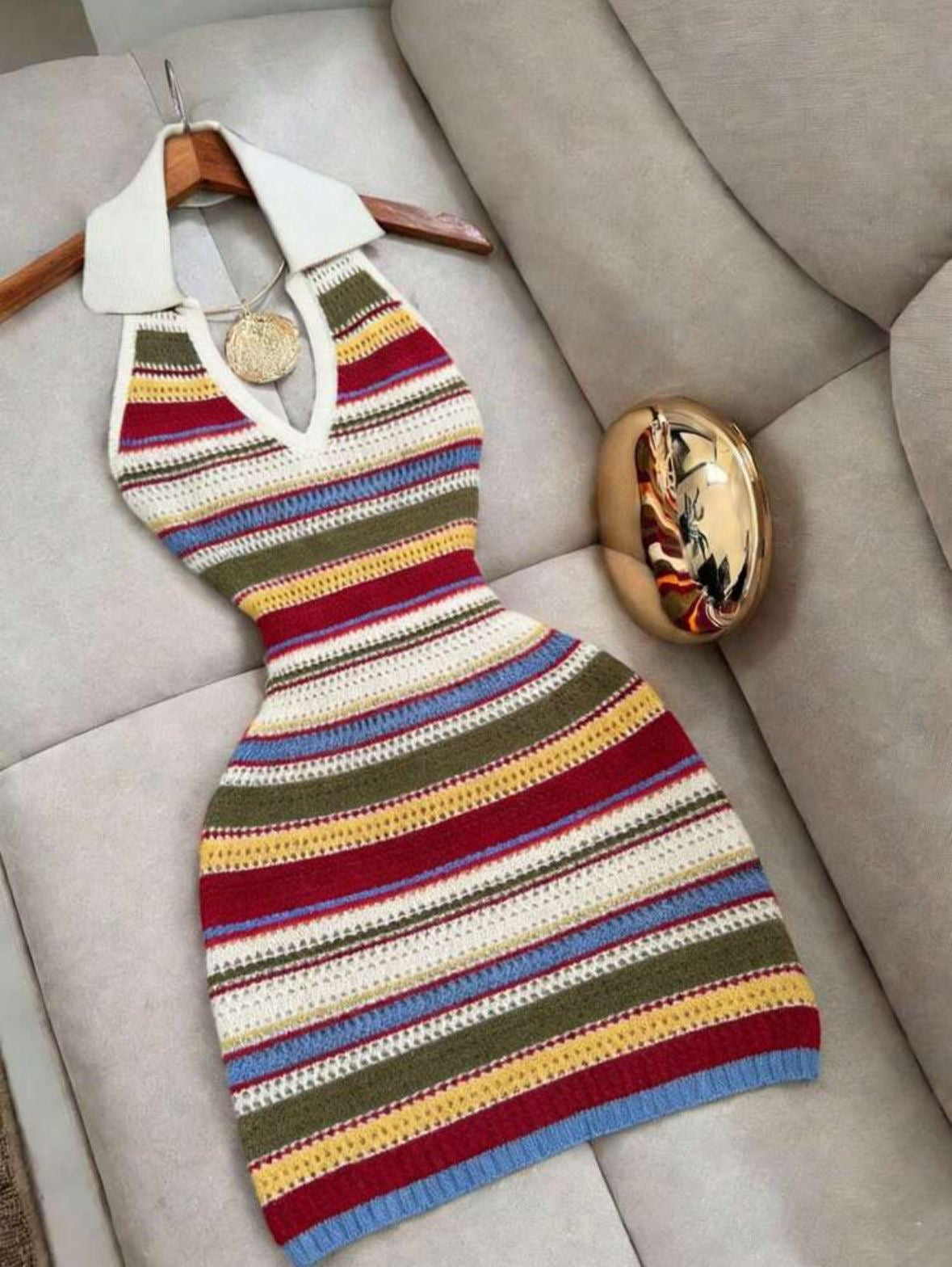 Colorful crochet dress