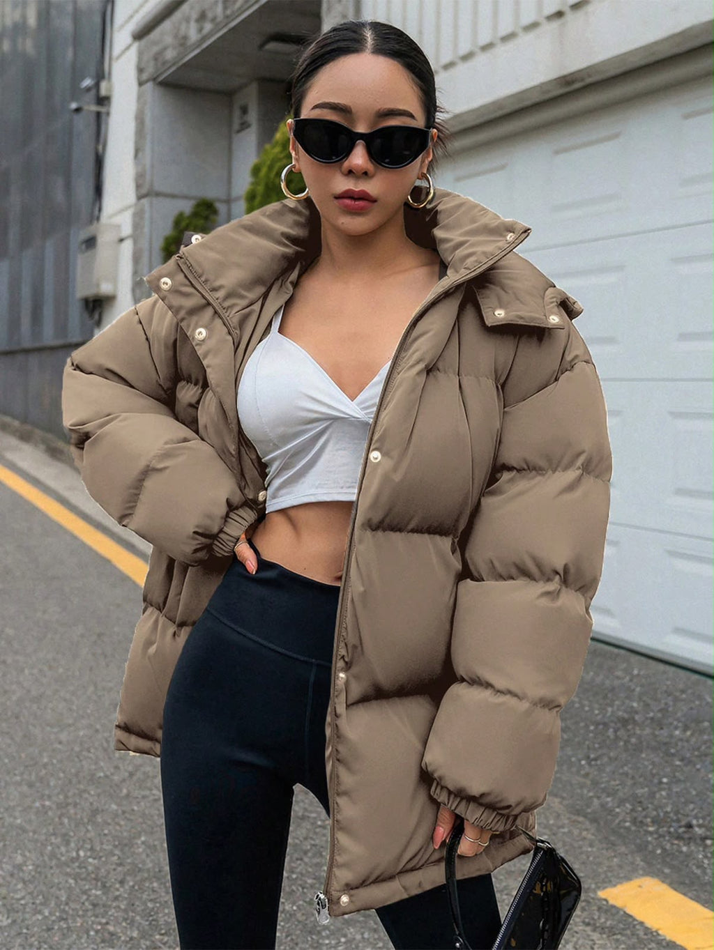 Hooded padded coat