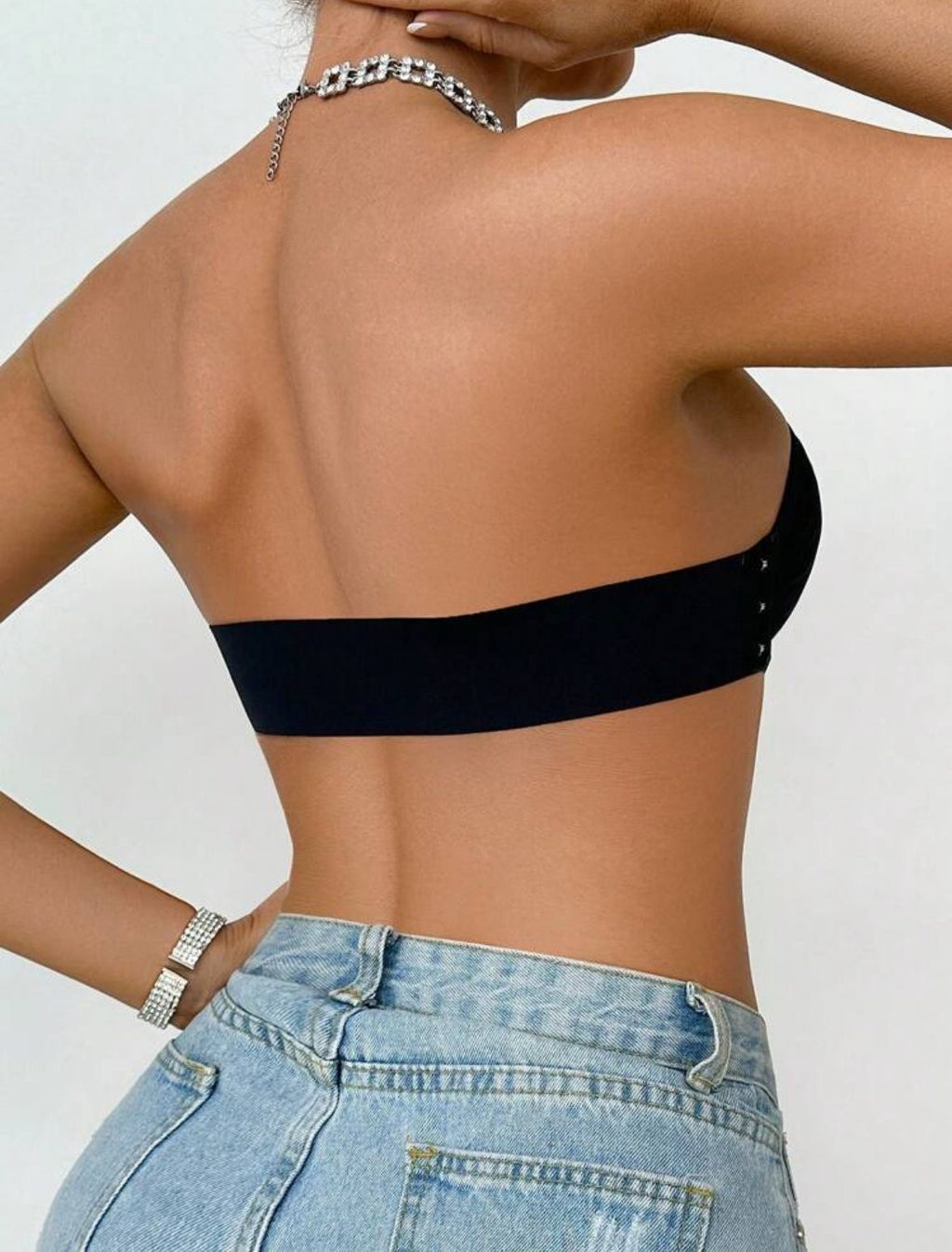 Transparent waist bandeau bra