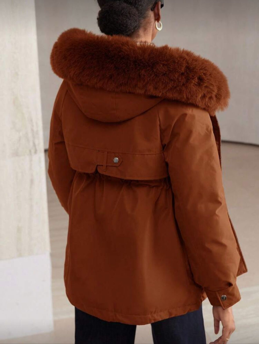 Removable faux fur jacket