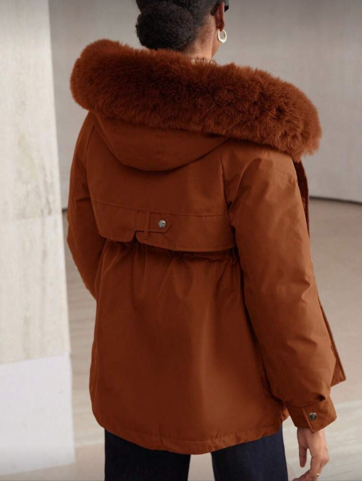 Removable faux fur jacket