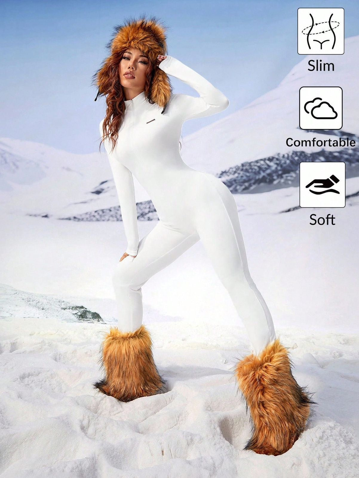 Turtleneck thermal jumpsuit