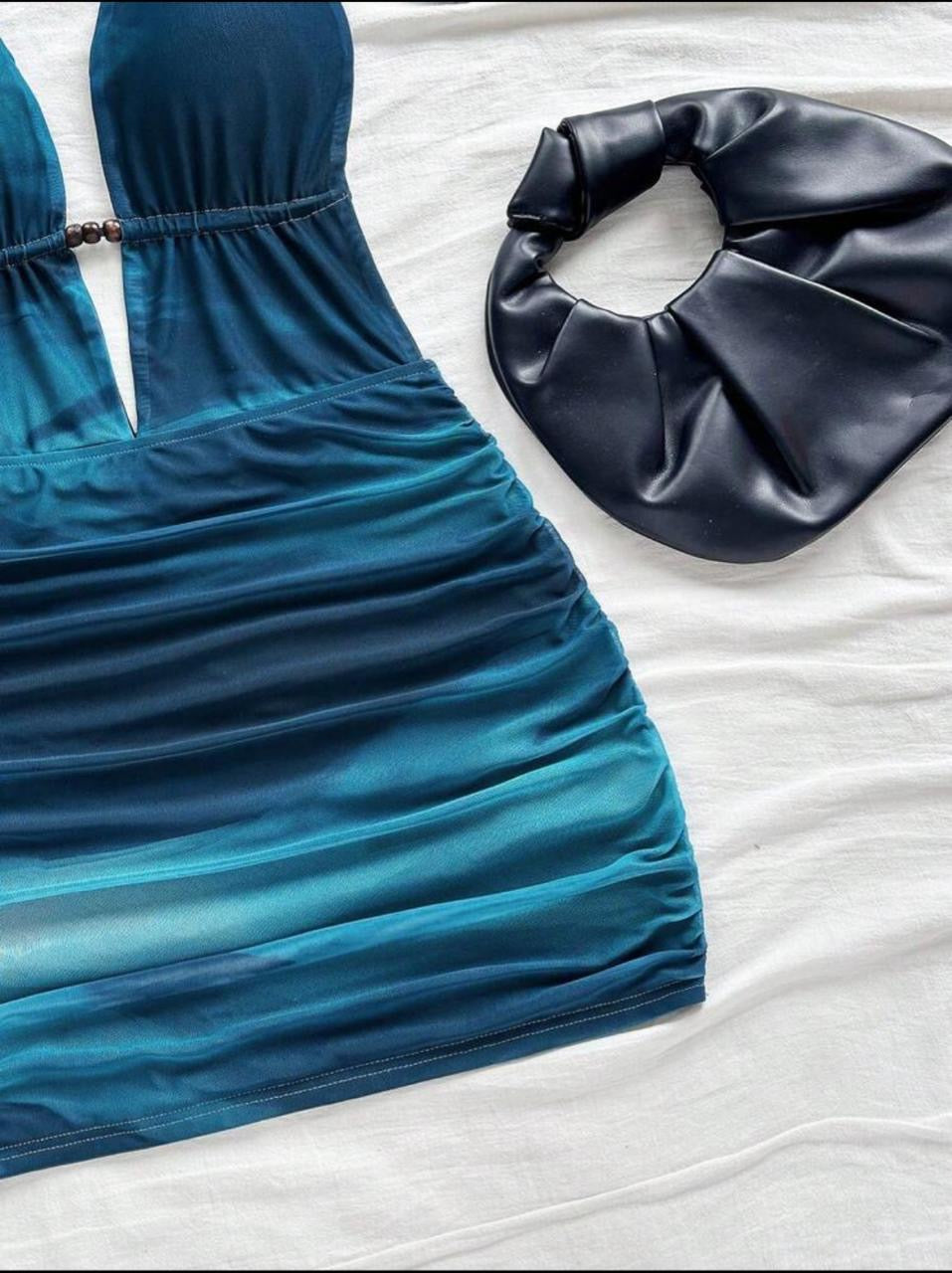 Tie-dye backless dress