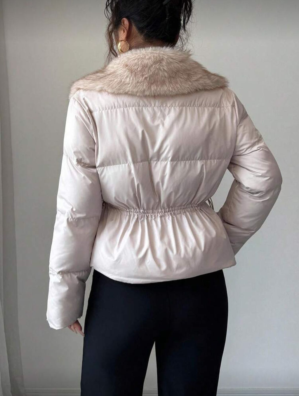 Elastic waist padded jacket