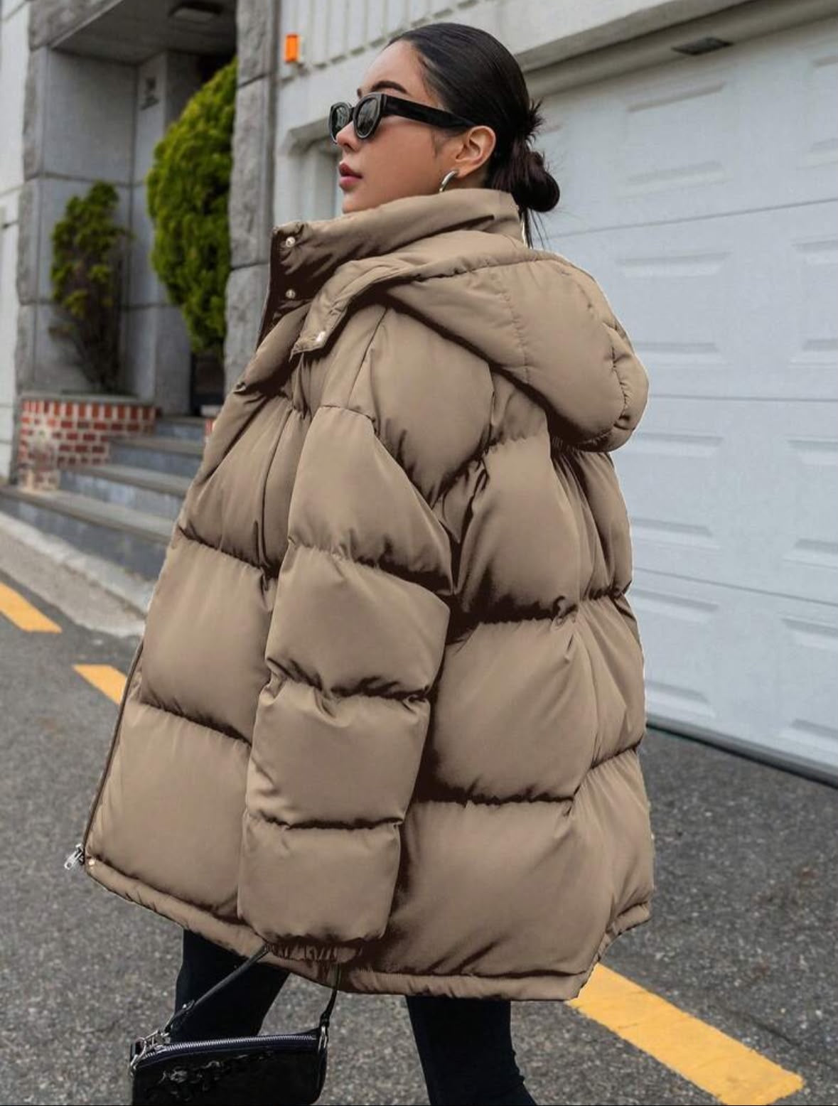 Hooded padded coat