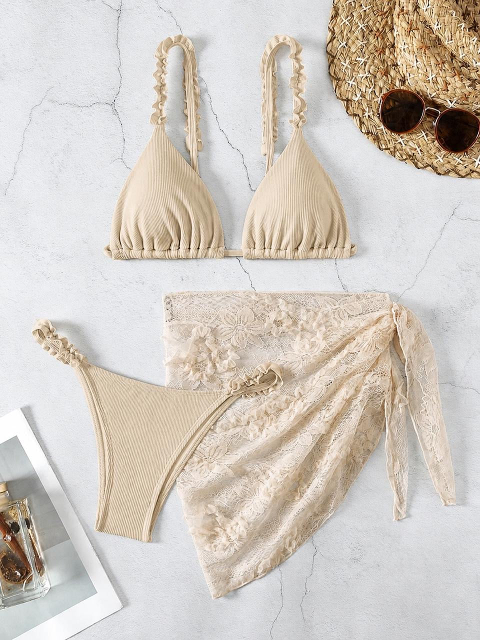 Frilled bikini set