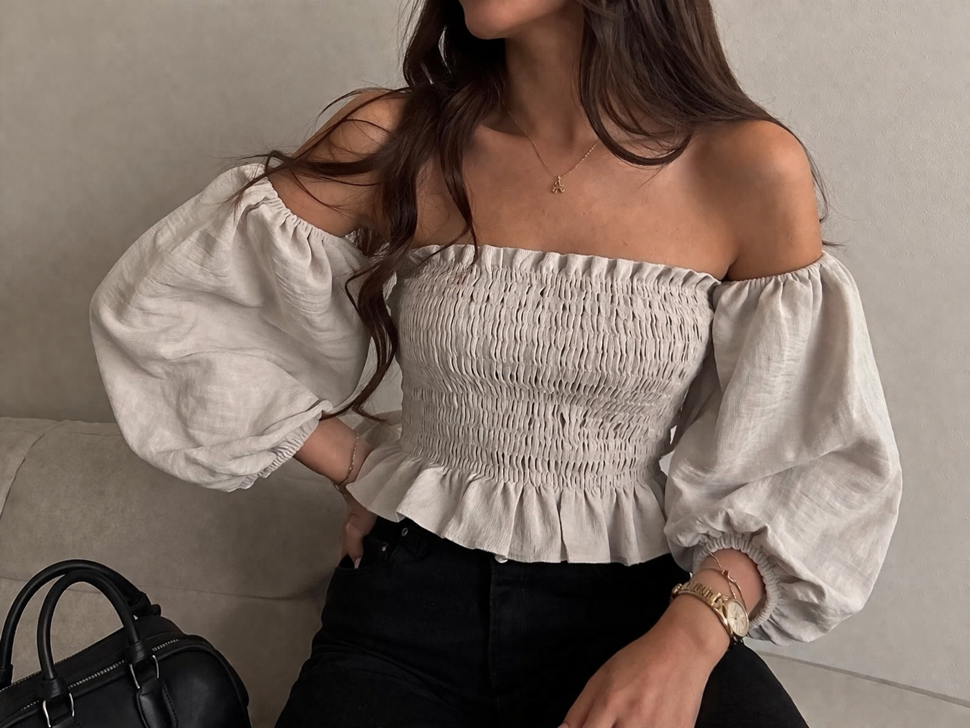 Off shoulder elastic bustier