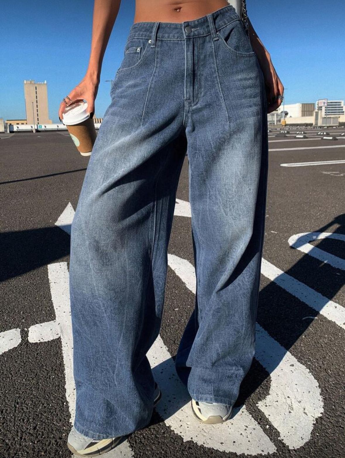Retro wide leg jeans