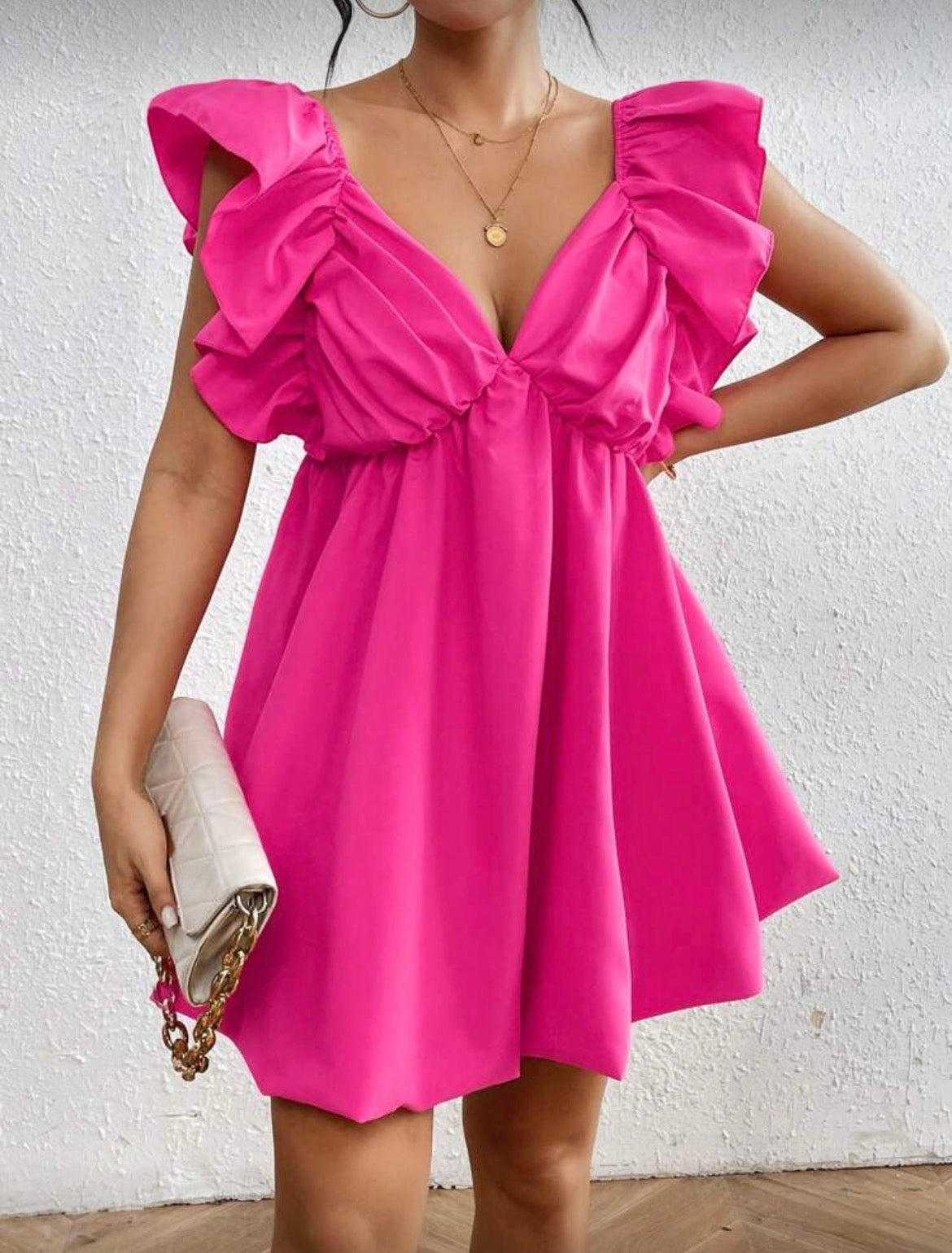 Back-Tied Ruffle Dress