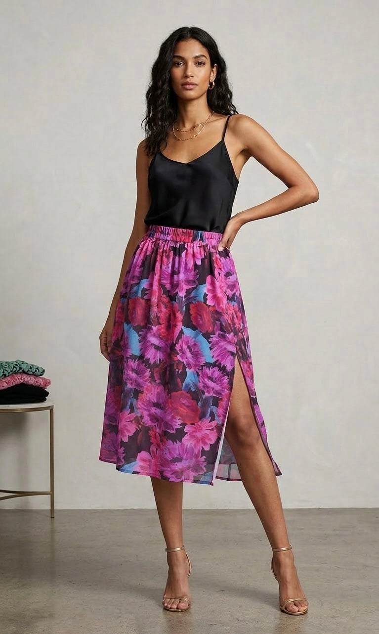 Floral print skirt