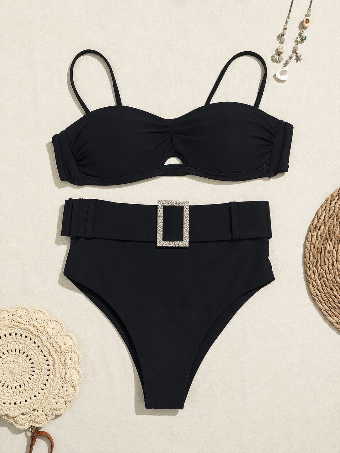 High waist belted bikini