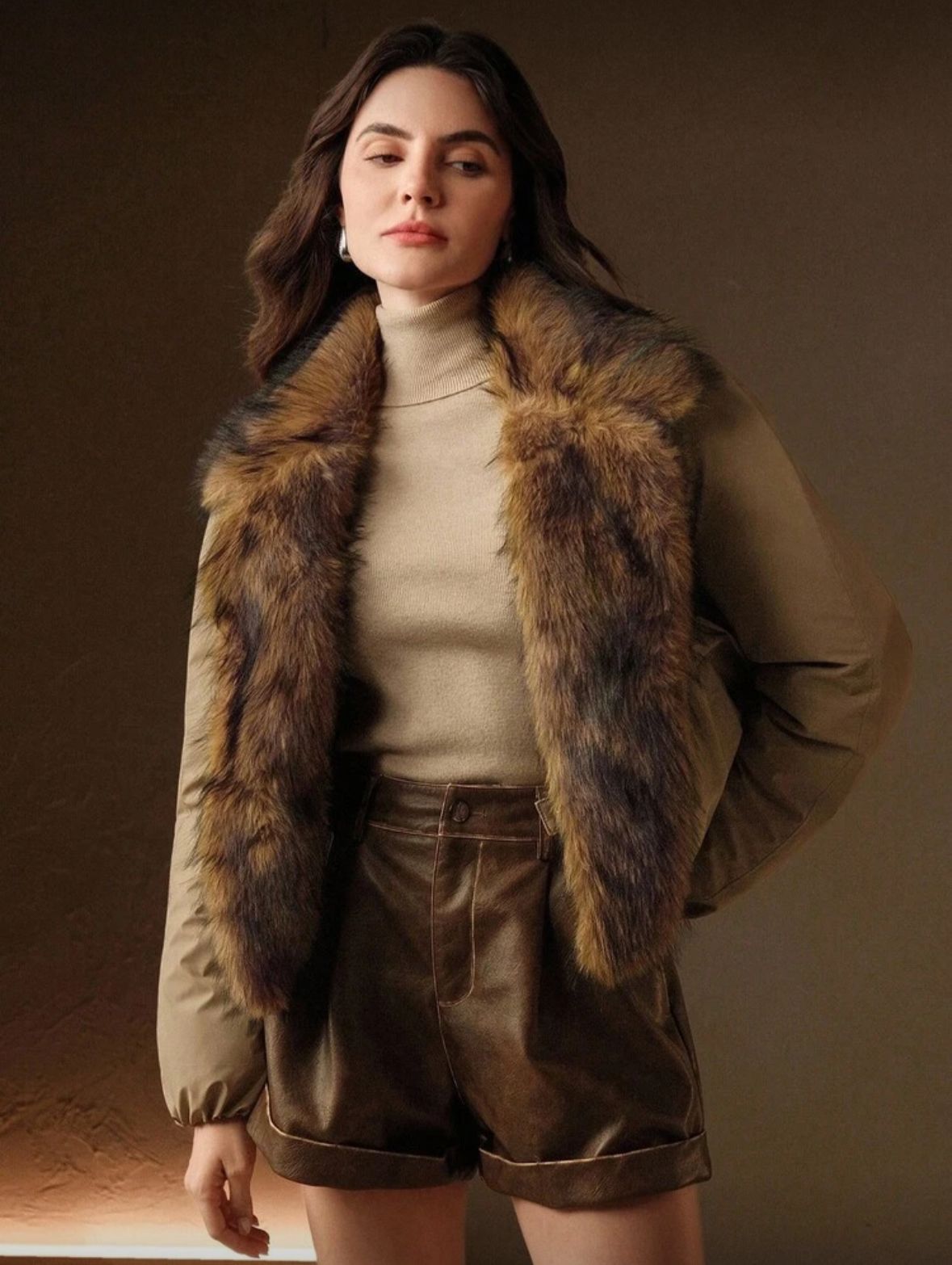 Fuzzy patchwork jacket