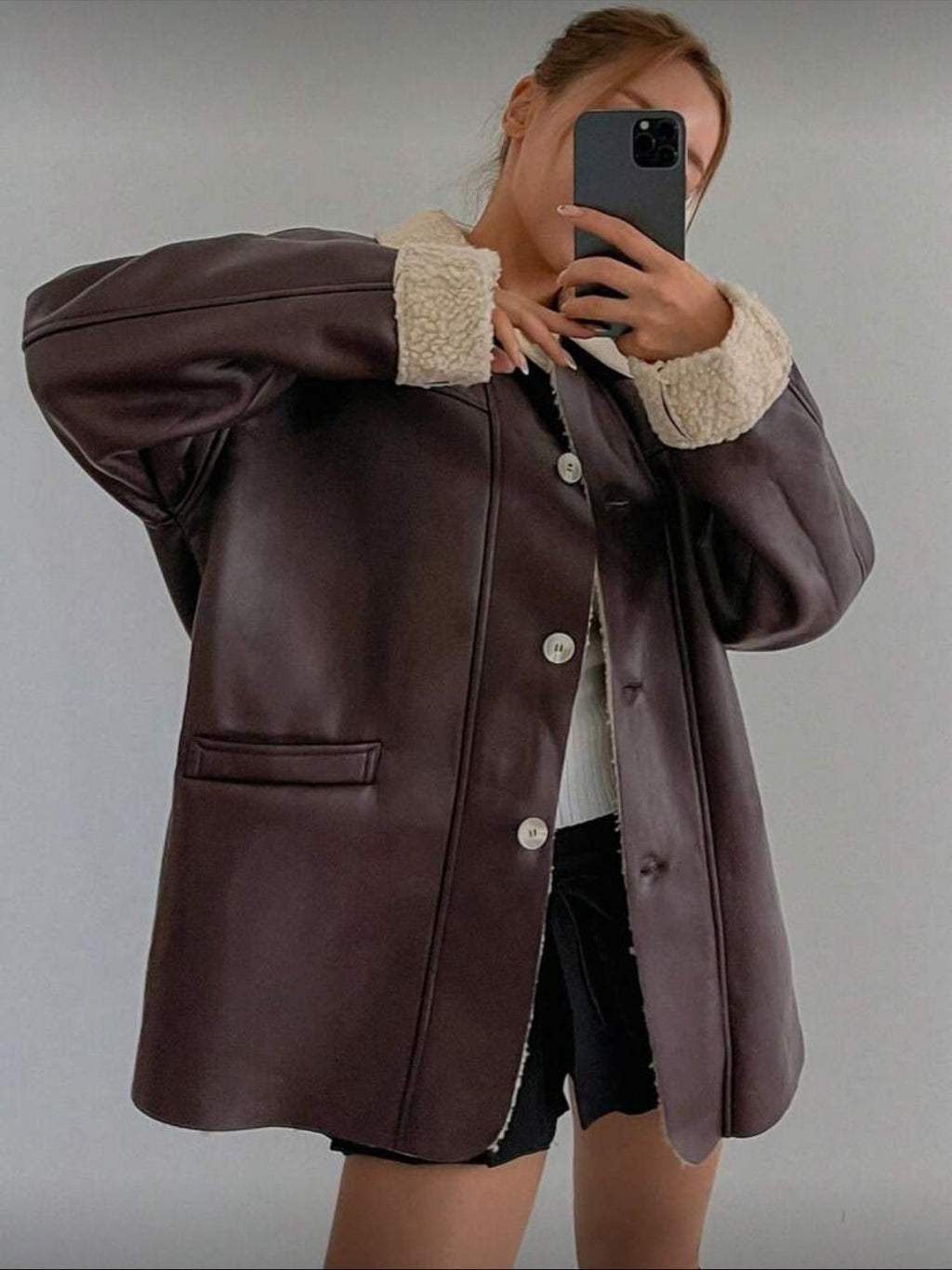 Thick PU Leather Jacket