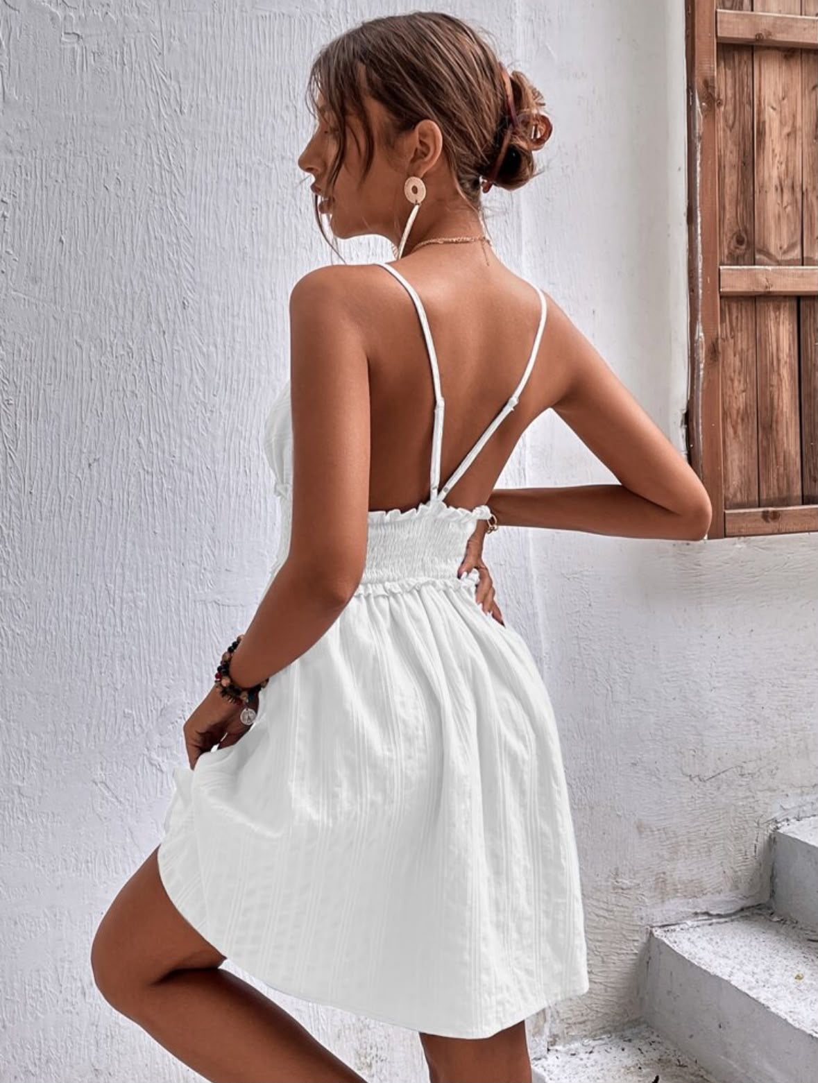 Frill trim dress