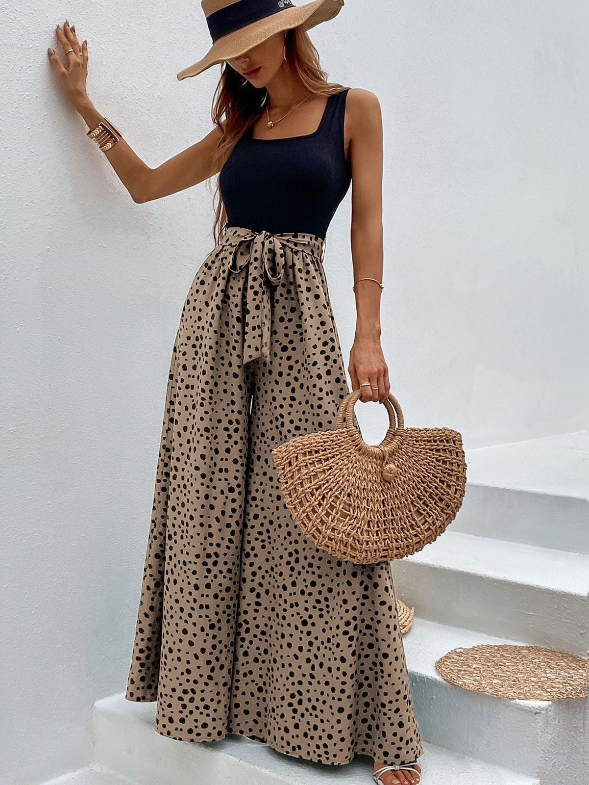 Leopard print overall