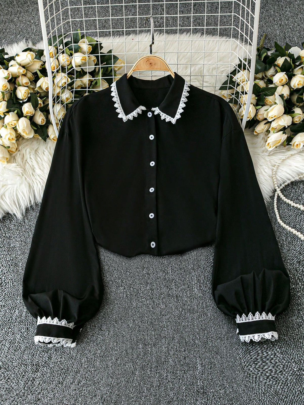 Patchwork button shirt