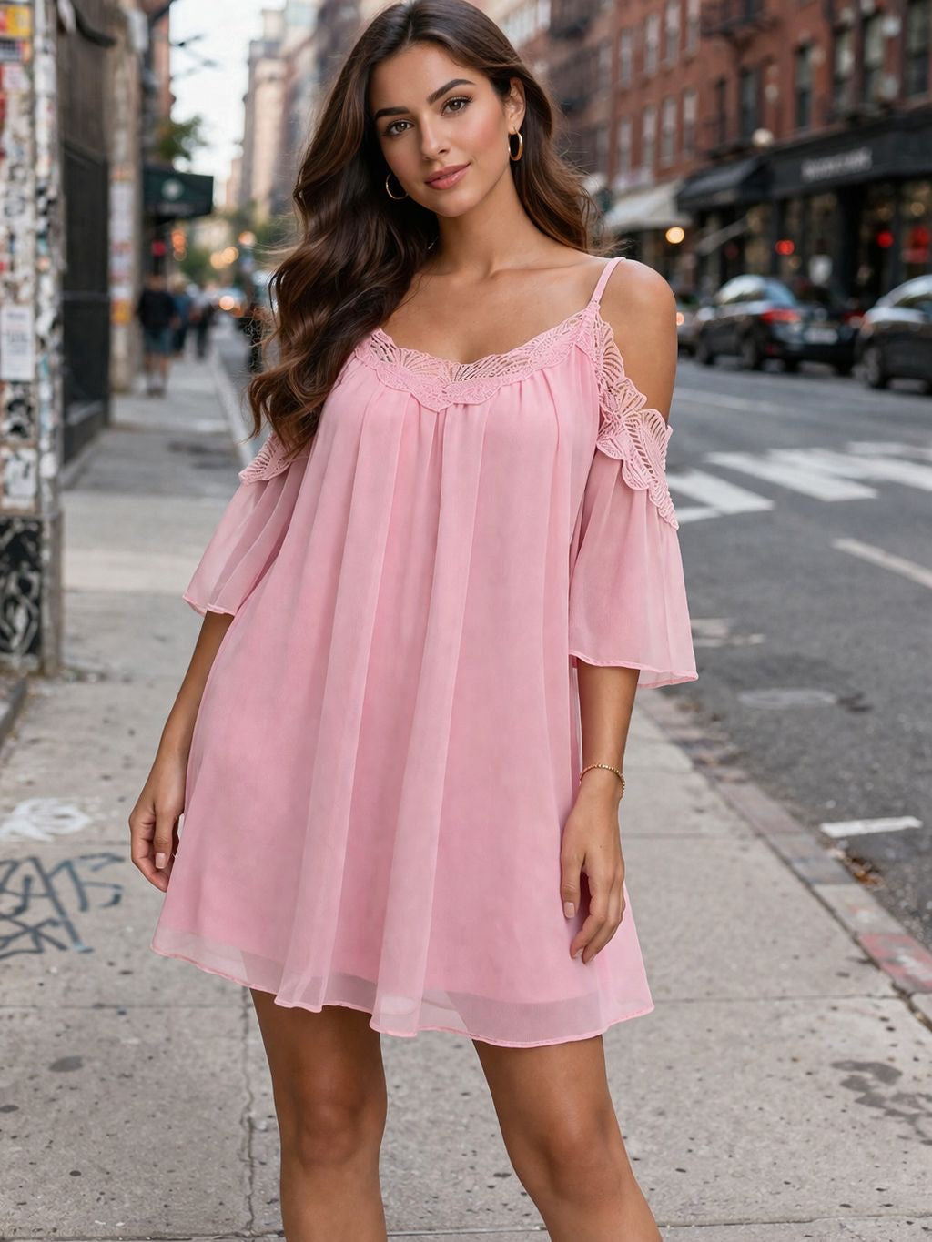 Pink short dress