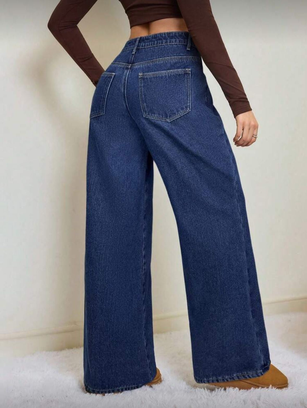 Thermal flared jeans