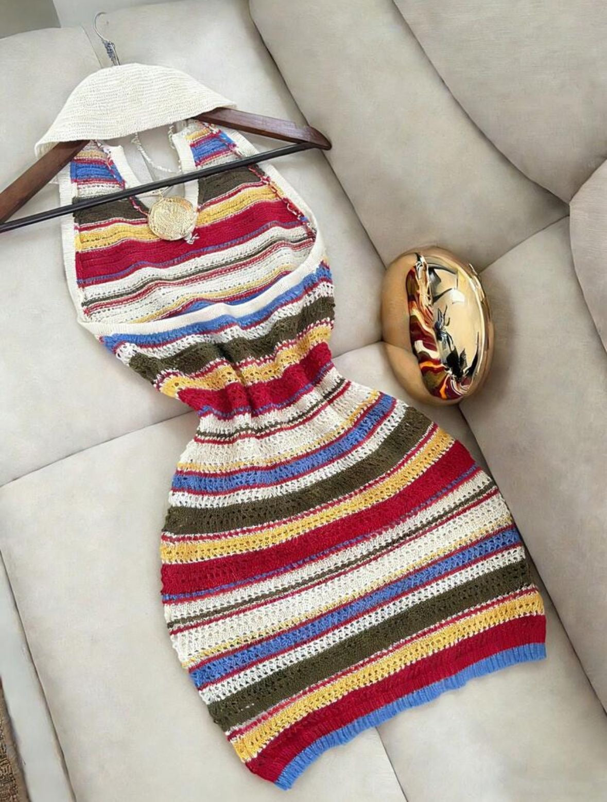 Colorful crochet dress