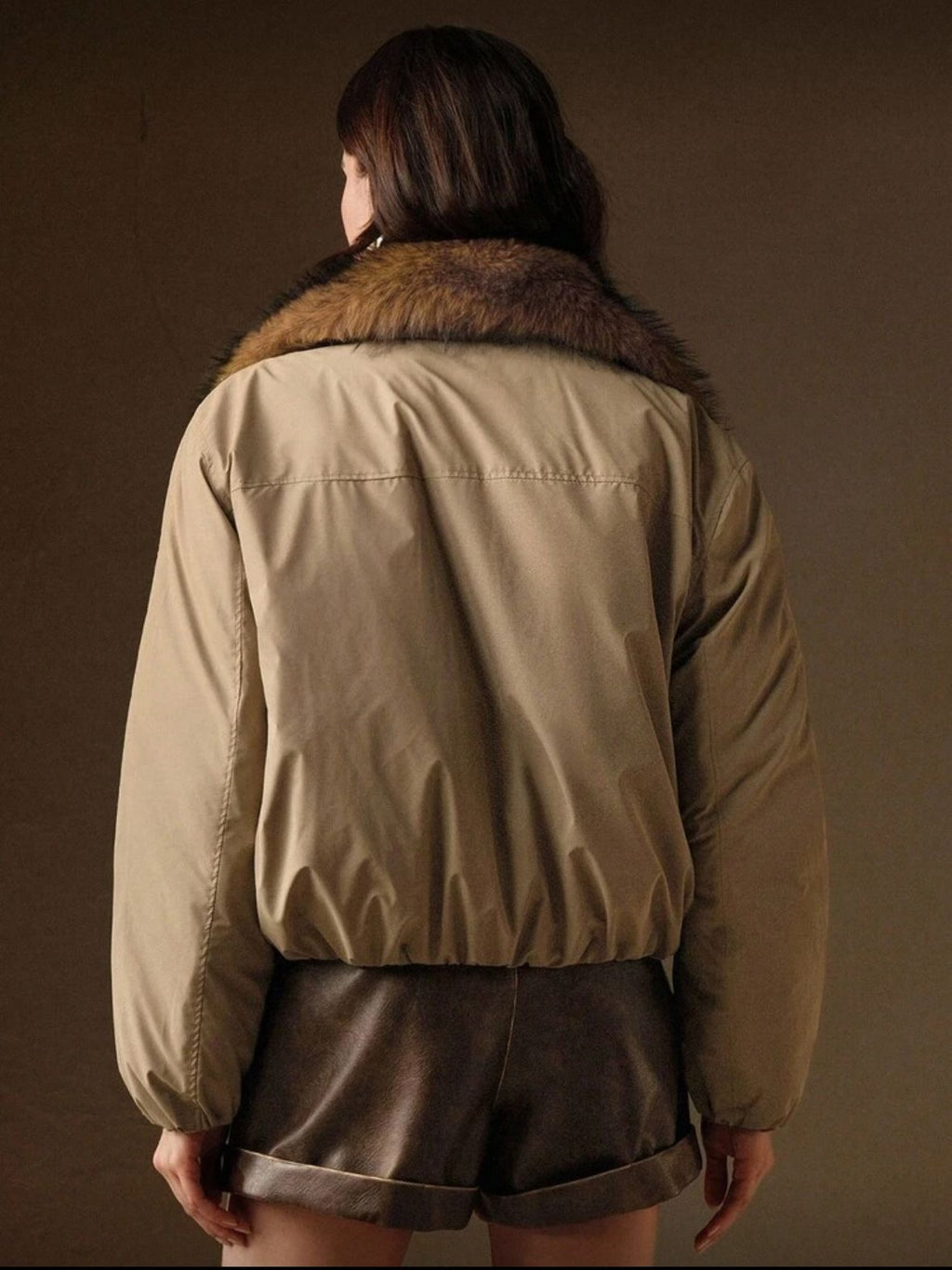 Fuzzy patchwork jacket