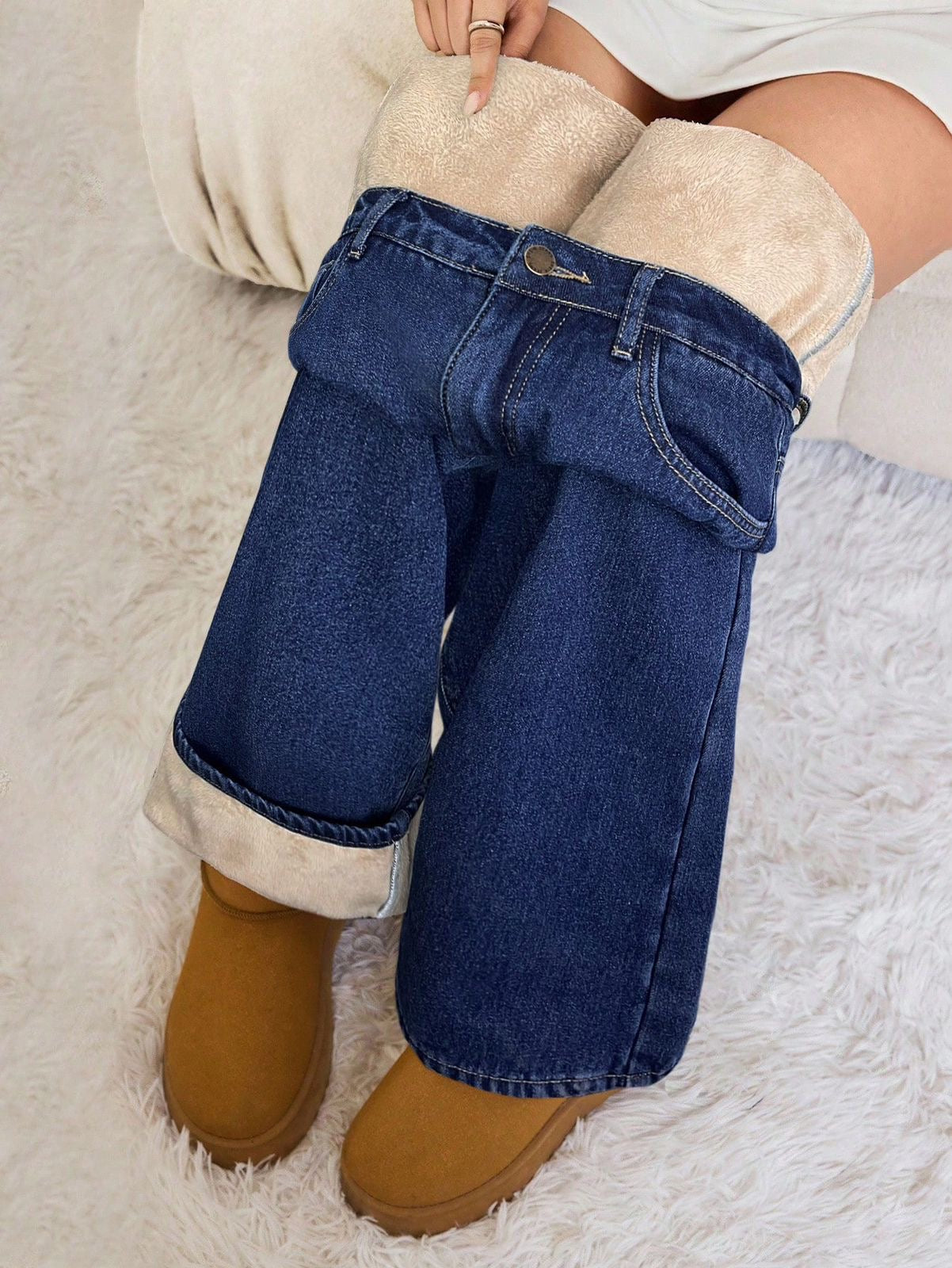 Thermal flared jeans