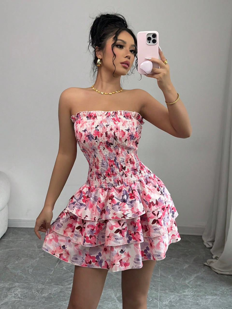 Ruffle design dress