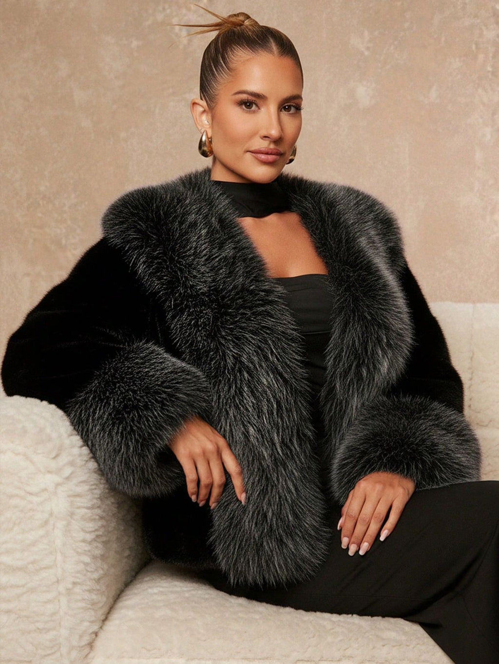 Luxury faux fur jacket