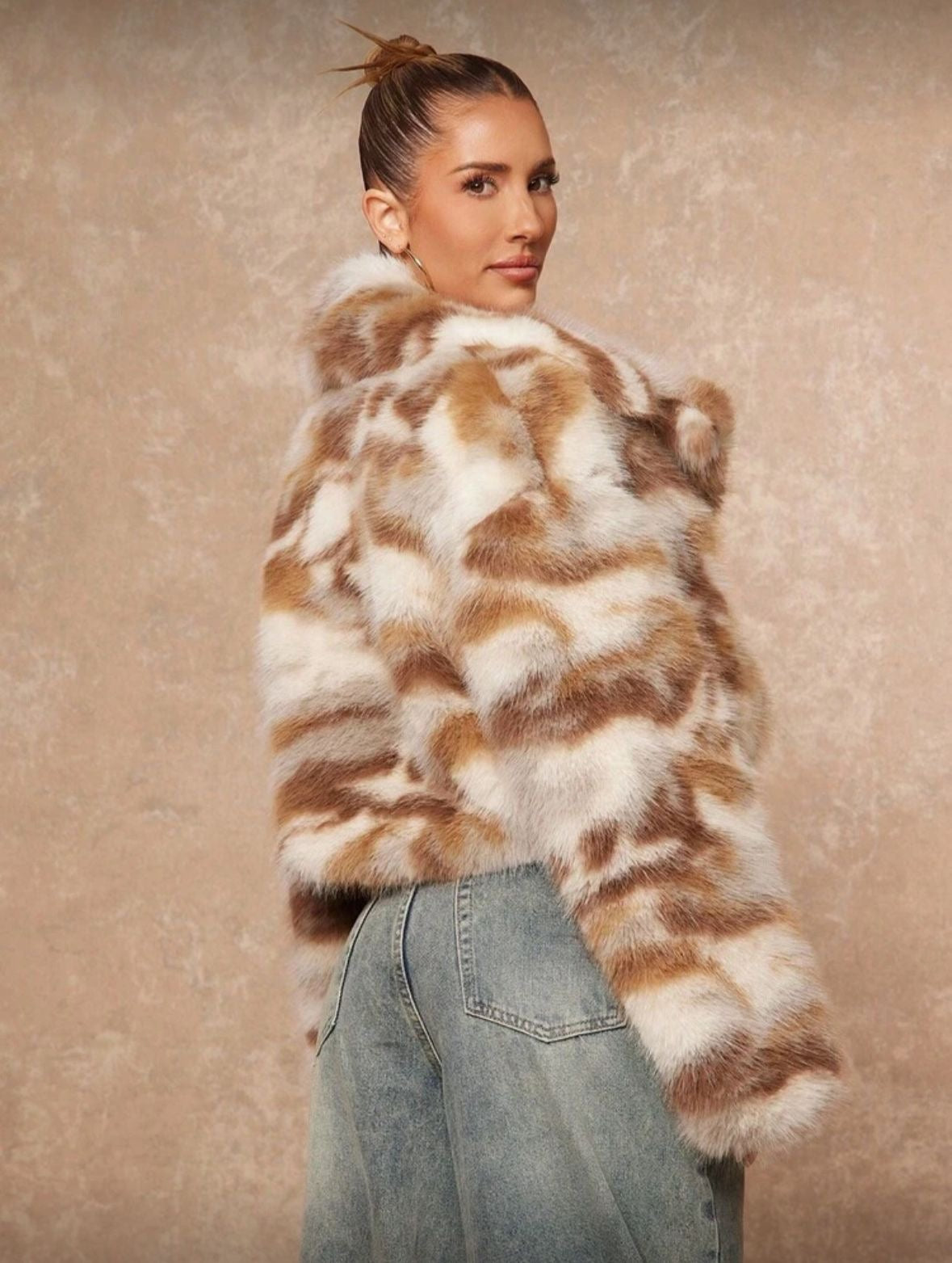 Faux fur loose coat