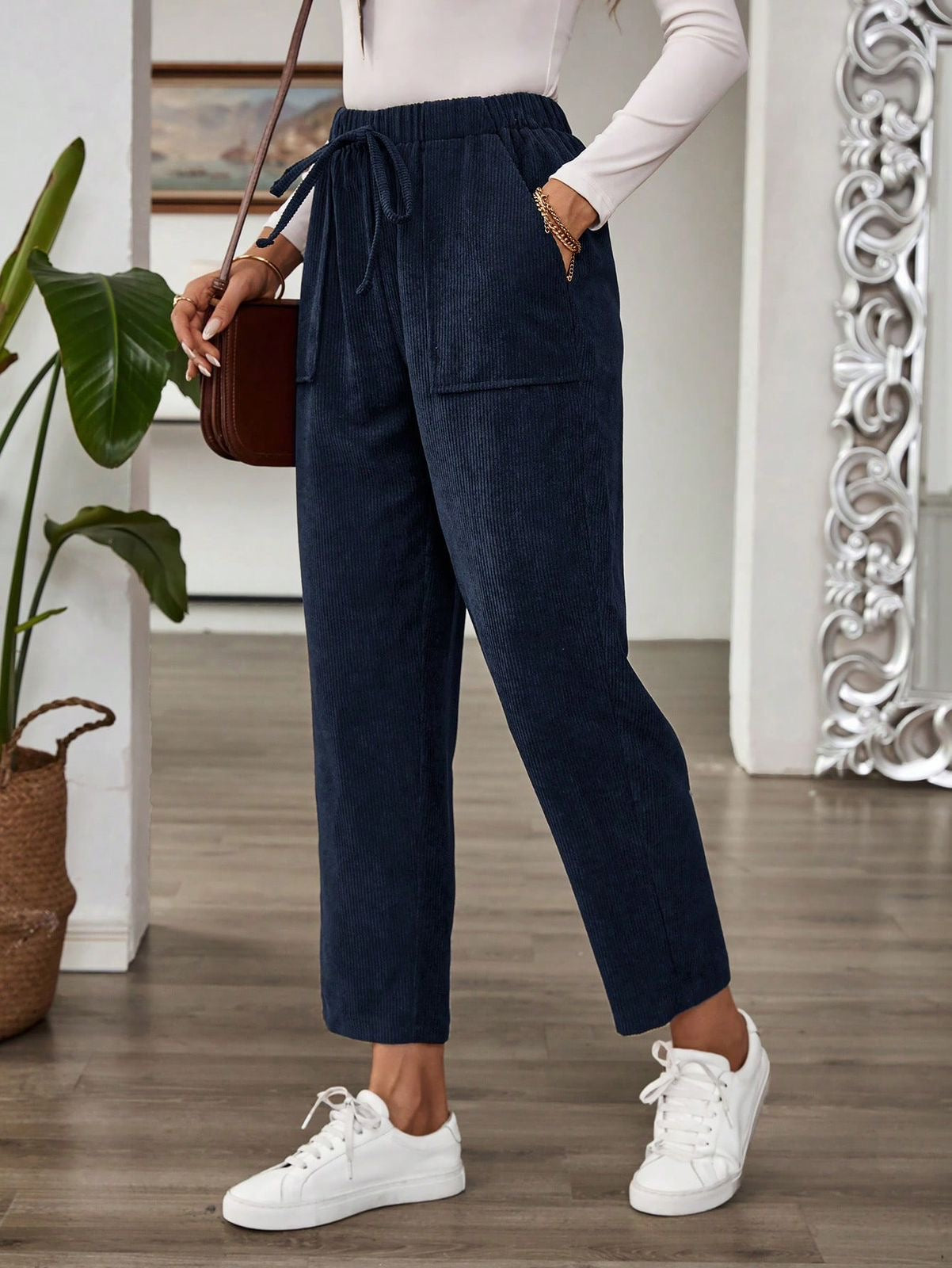 Belted Elastic Pants