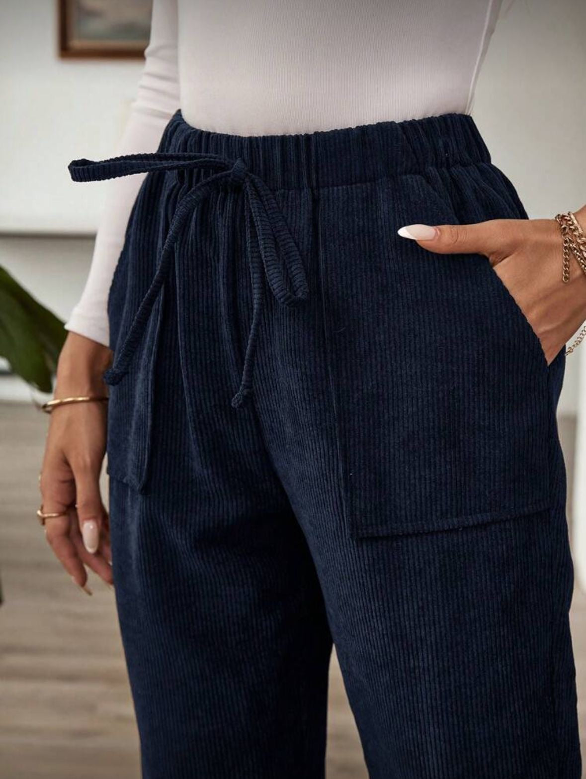 Belted Elastic Pants