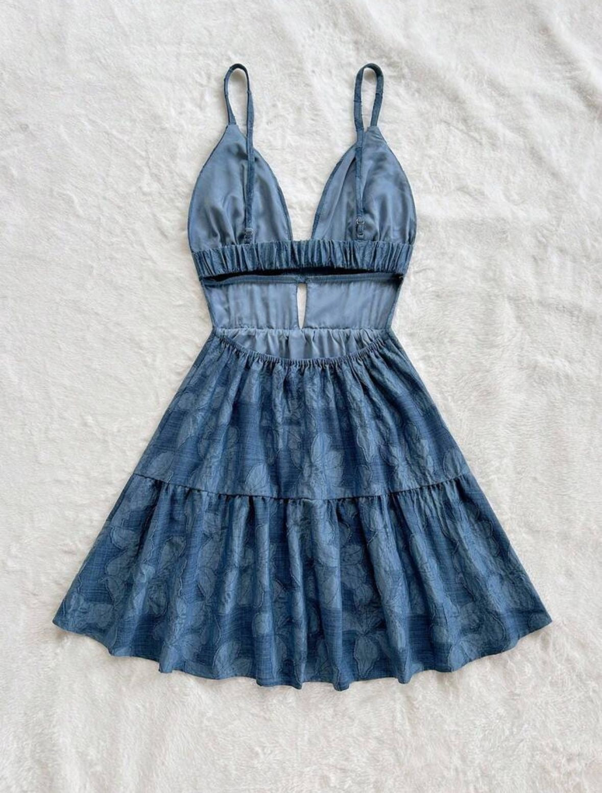 Denim floral dress