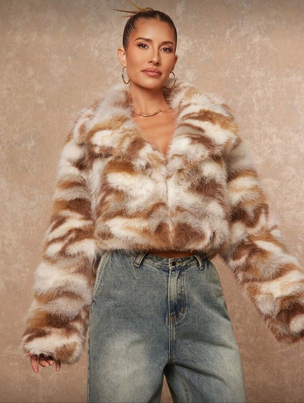 Faux fur loose coat